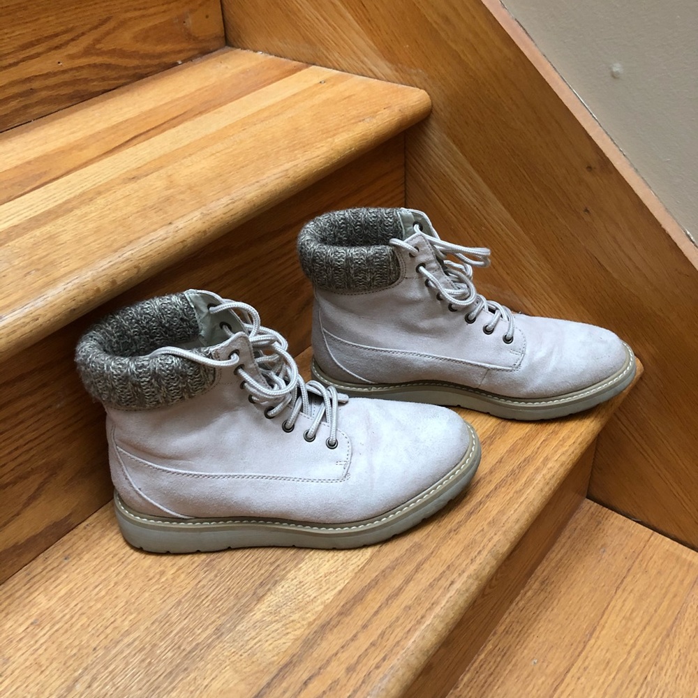 Beige Suede Ankle Boots